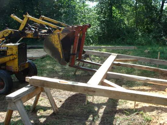 Bent 5 Being lifted by forklift
