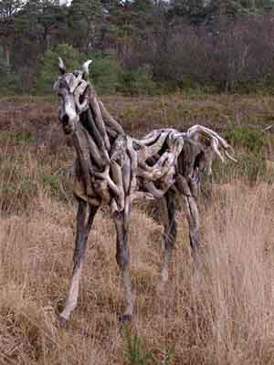 Horses out of driftwood
