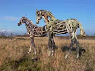 Horses out of driftwood
