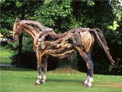 Horses out of driftwood
